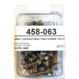 M6 x 28mm Nut & Bolt CaseIH 3000 series, NH Pk of 25